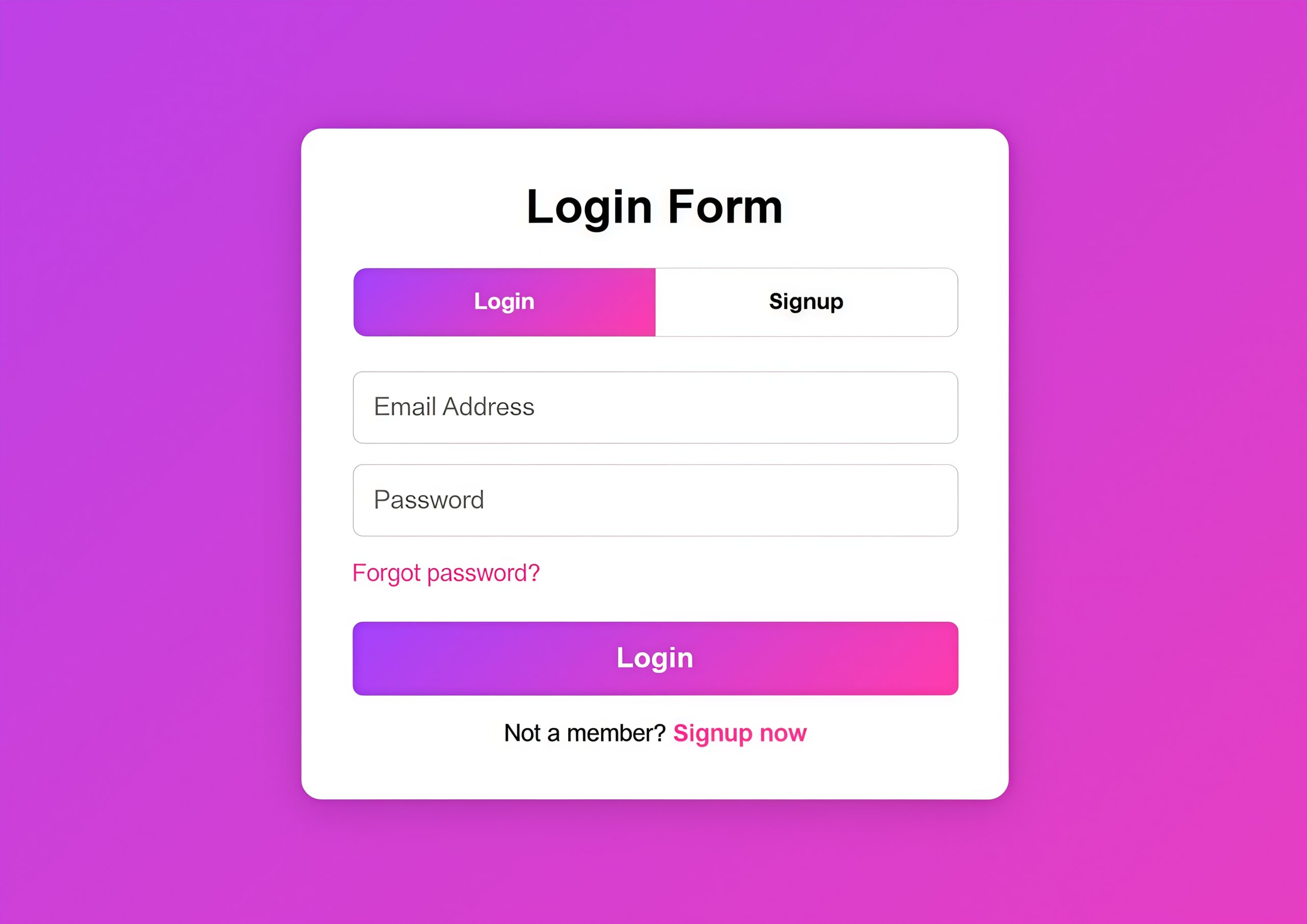 Modern Gradient Login Form UI Design with HTML, CSS & JavaScript (Responsive & Clean)