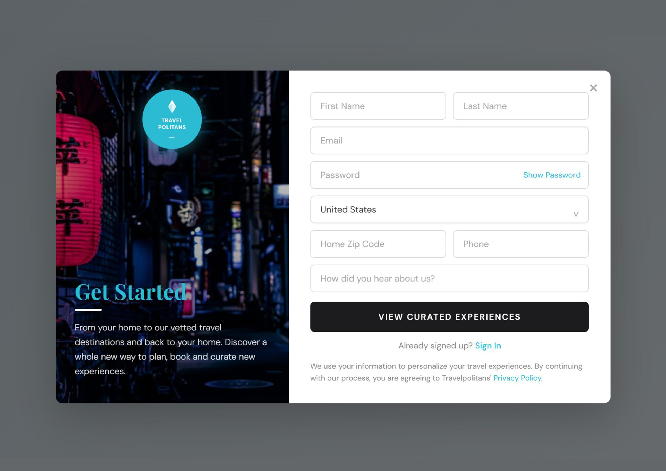 Free Responsive Signup Popup Form Design with HTML CSS & JavaScript