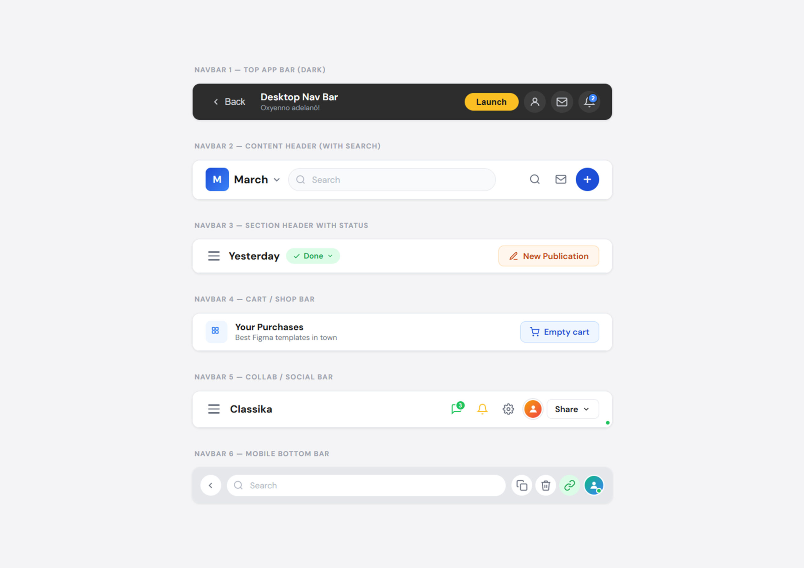 Modern Responsive Navbar UI Templates with Search & Mobile Menu (Free HTML CSS JavaScript)