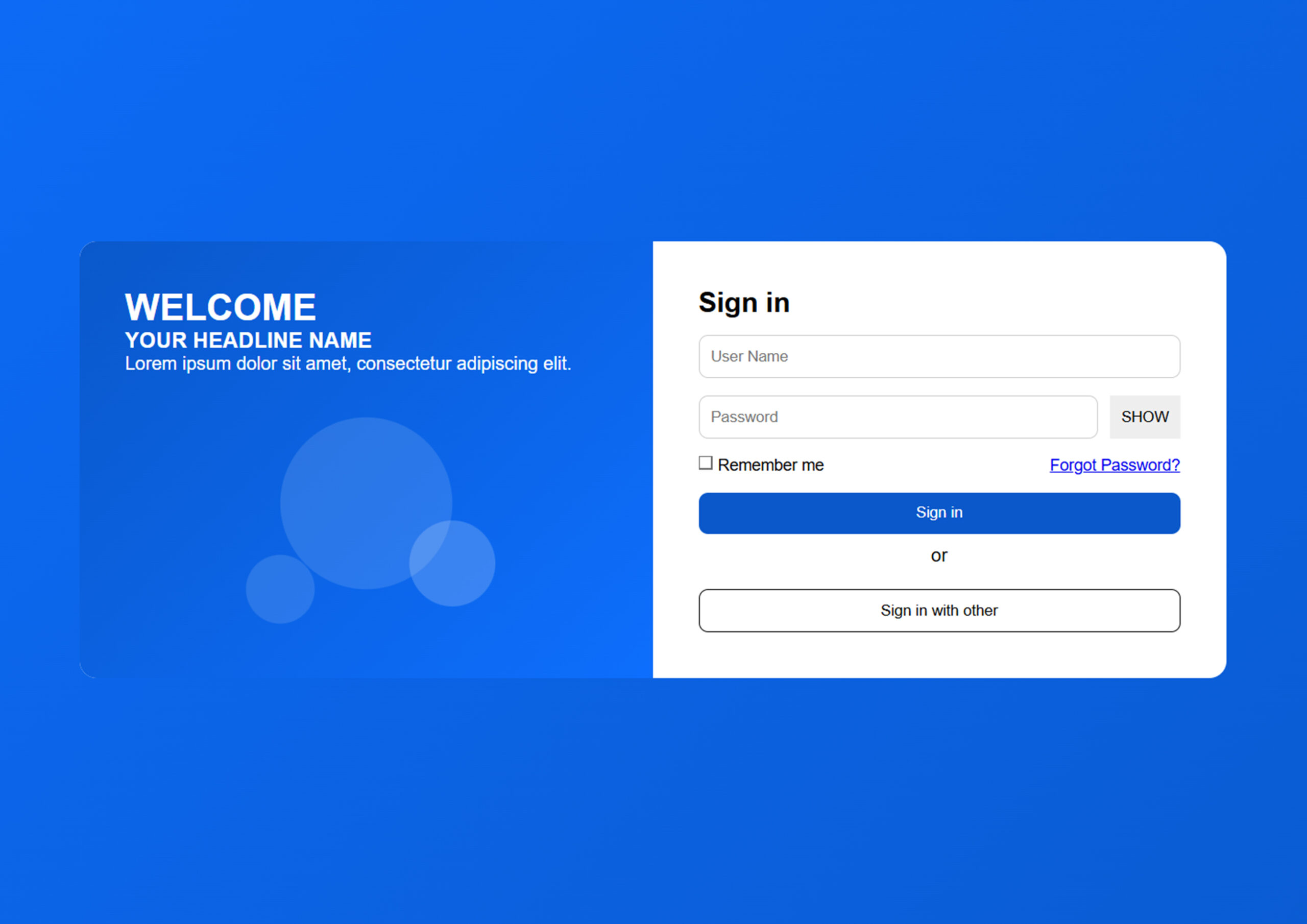 Responsive Login Form Template with Stylish UI (HTML CSS JS)