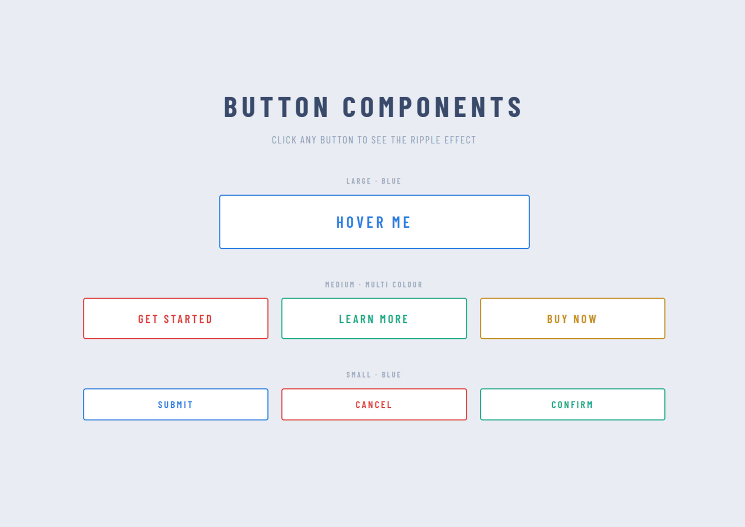 Modern Ripple Effect Buttons in HTML CSS JS – Responsive UI Free Download