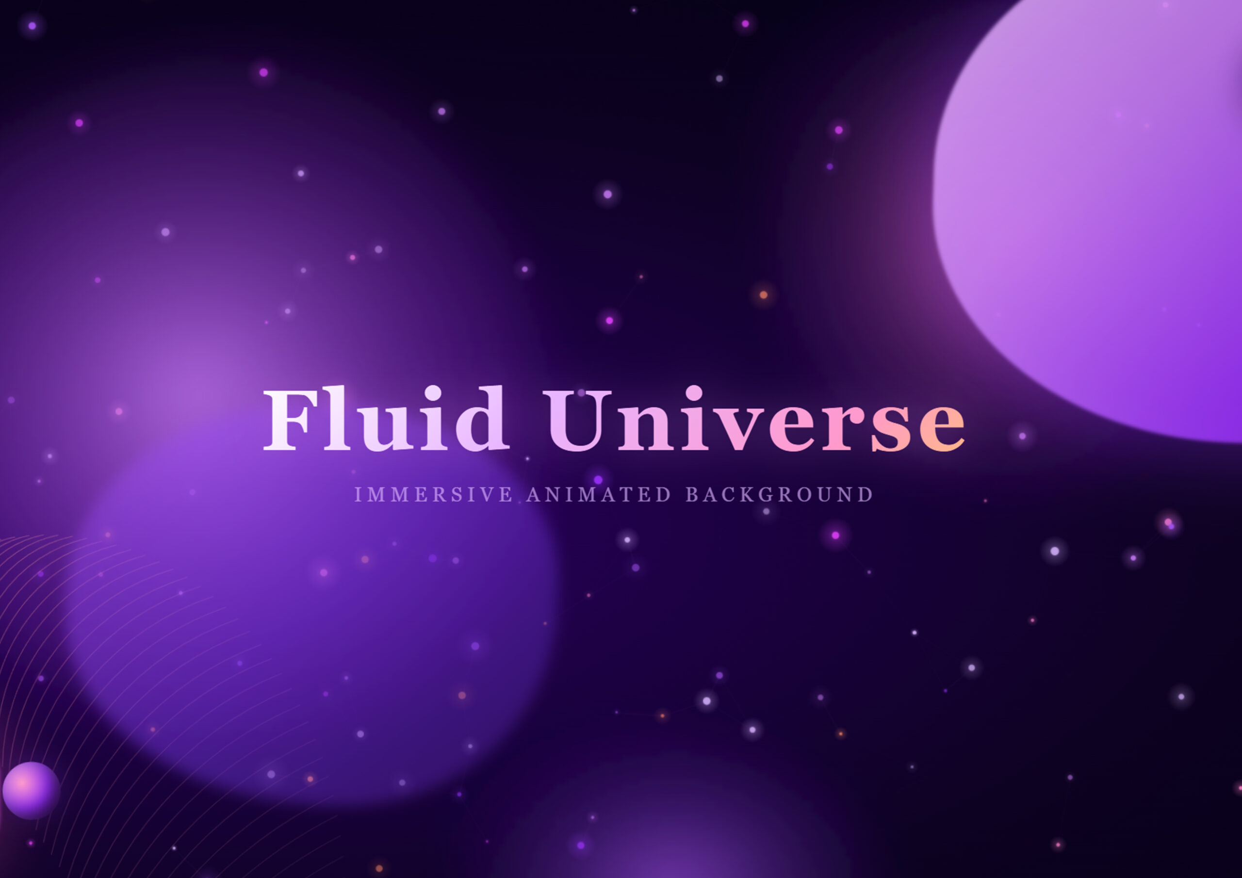 Responsive Fluid Universe Background Animation UI Design with HTML CSS JavaScript Free Download