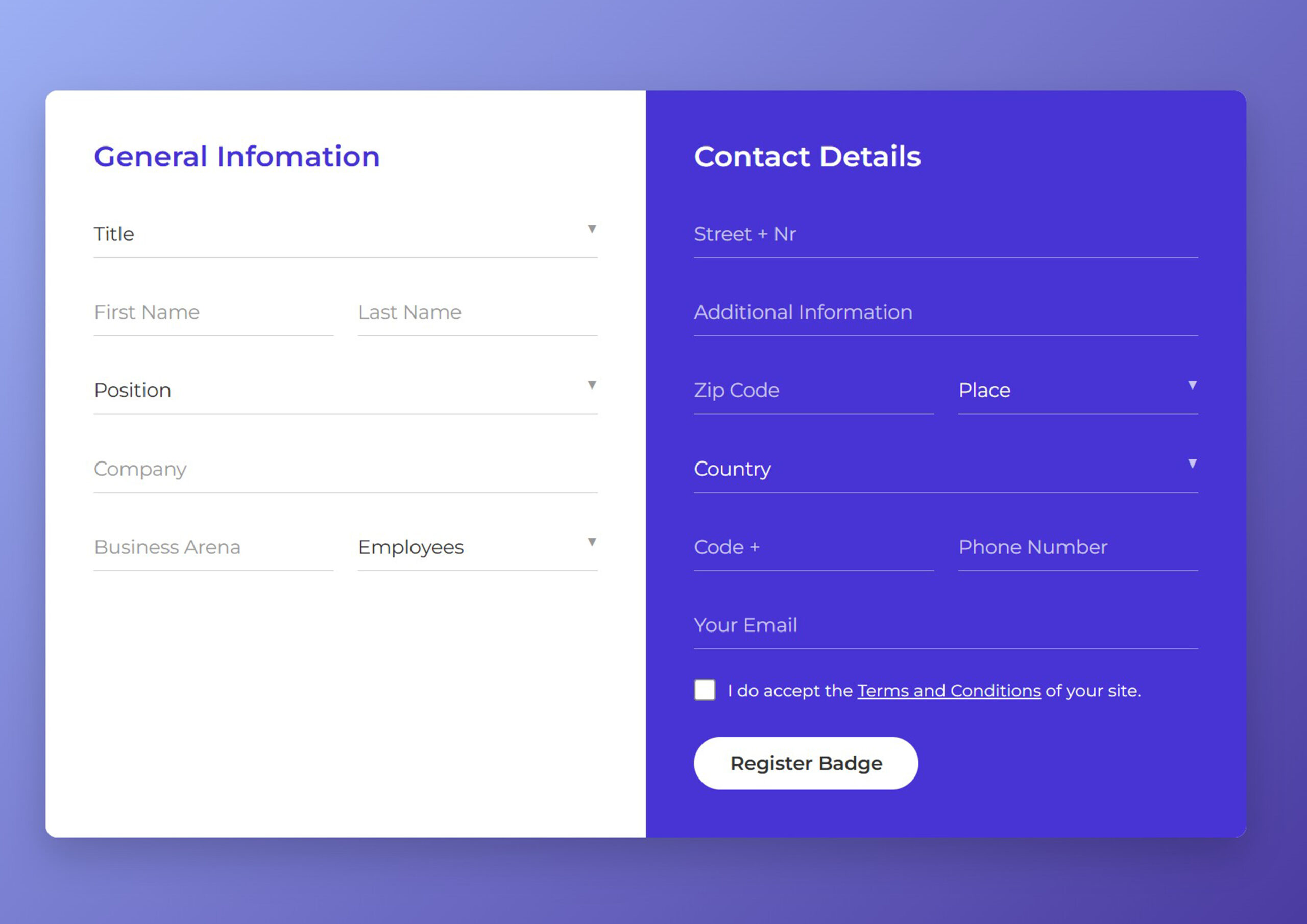 Free Download Responsive Signup Form with Gradient UI (HTML CSS JS)