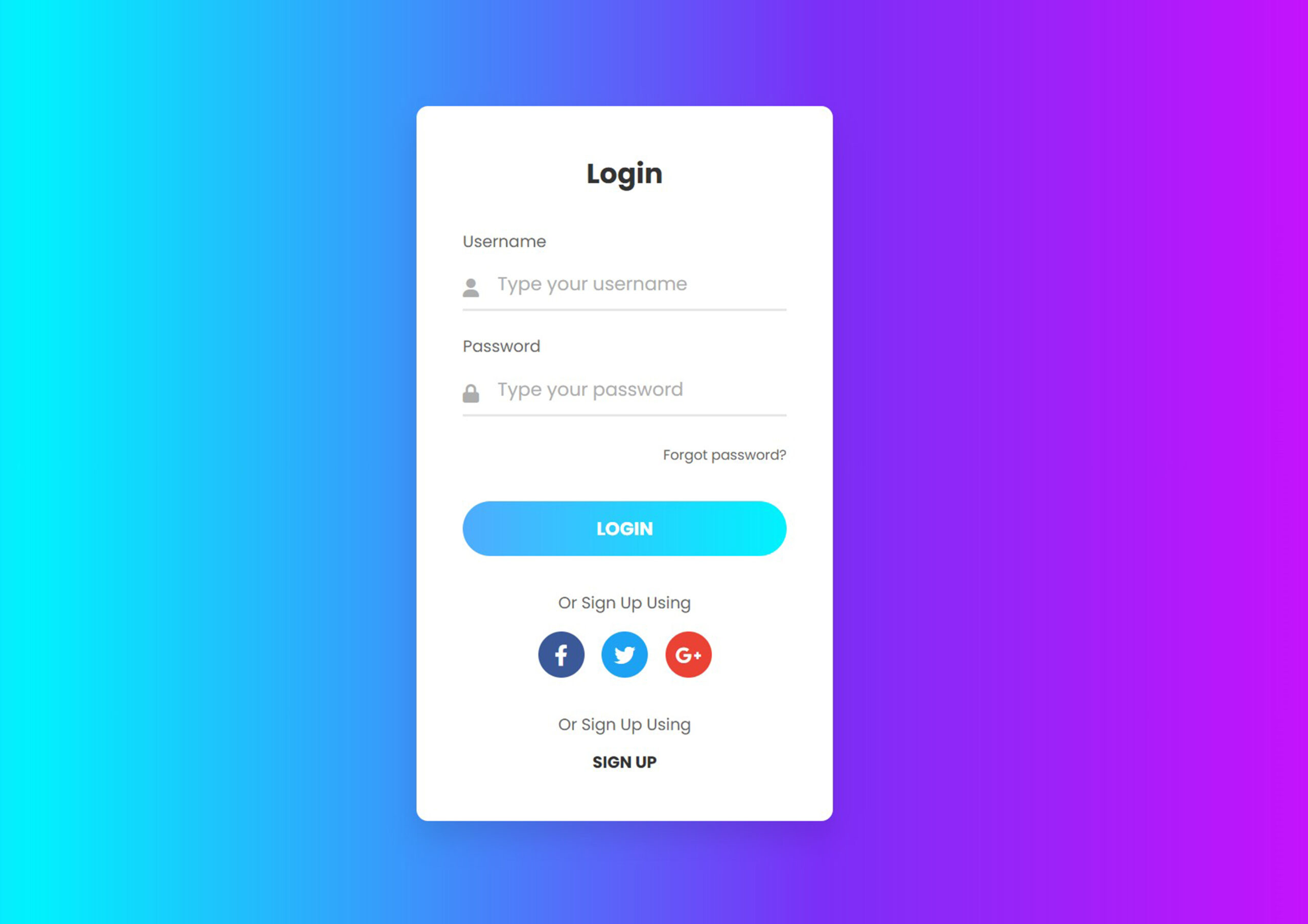 Modern Responsive Login Form UI with Gradient Background (Free Code Download)