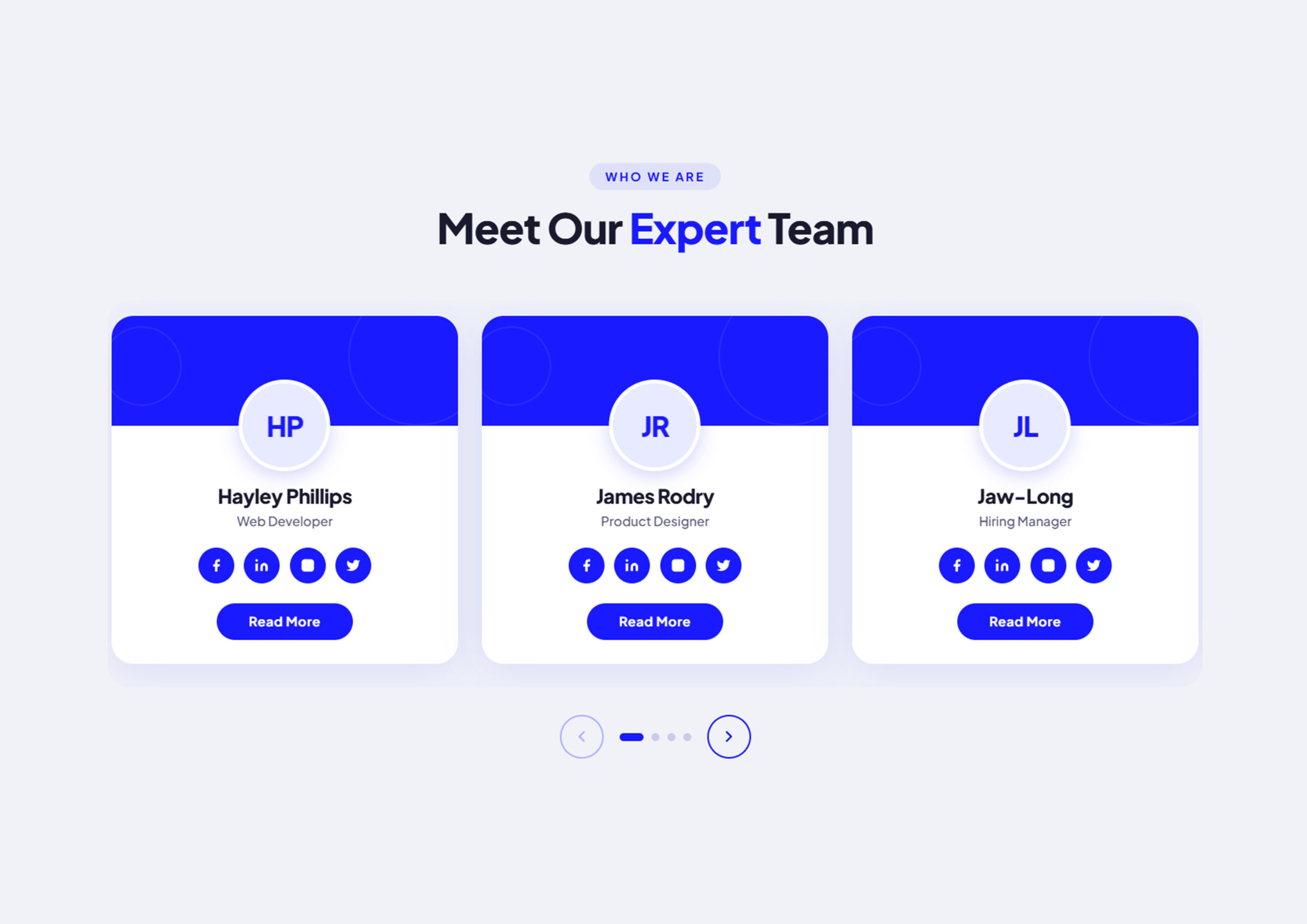 Free Responsive Team Carousel UI Design with HTML CSS JavaScript