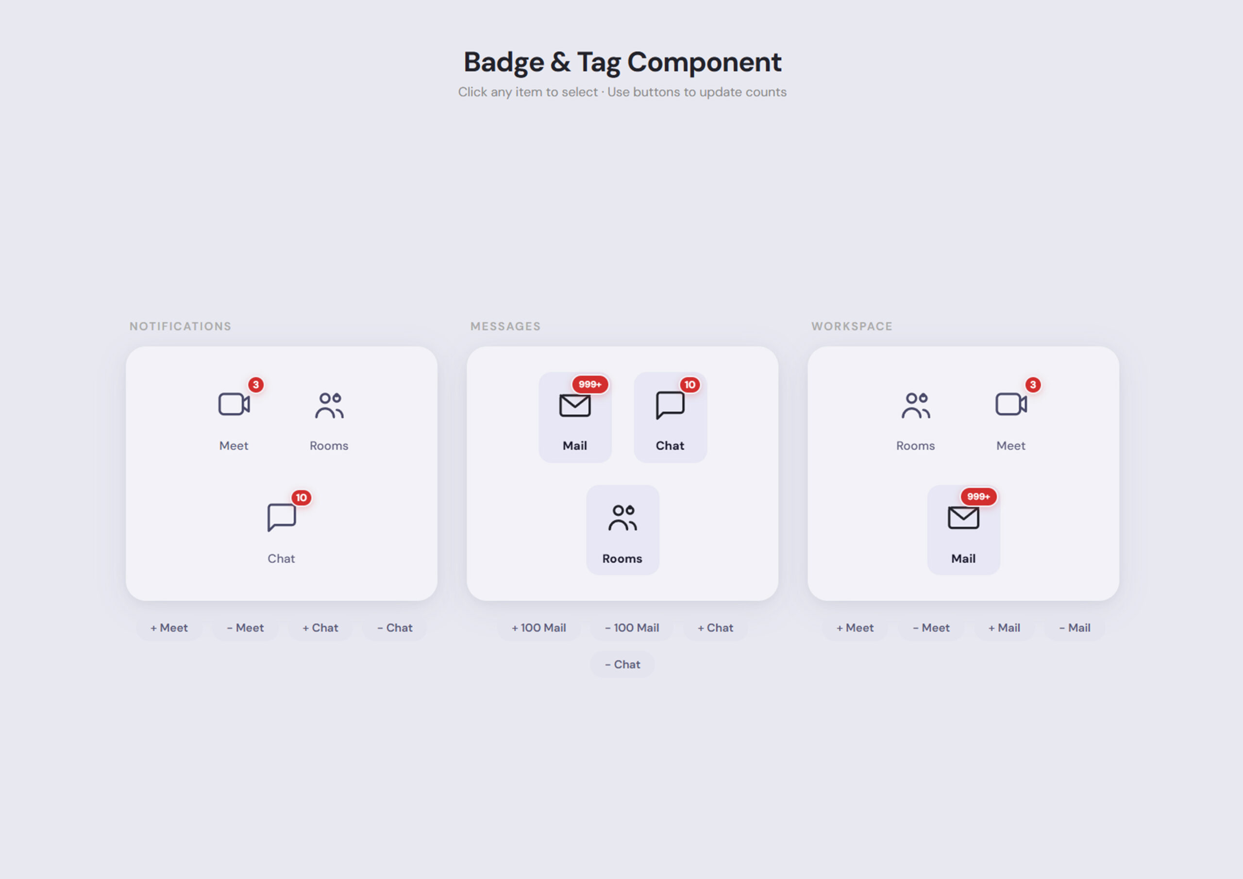 Responsive Badge & Tag UI Component with Notification Counters (HTML CSS JavaScript Free Download)