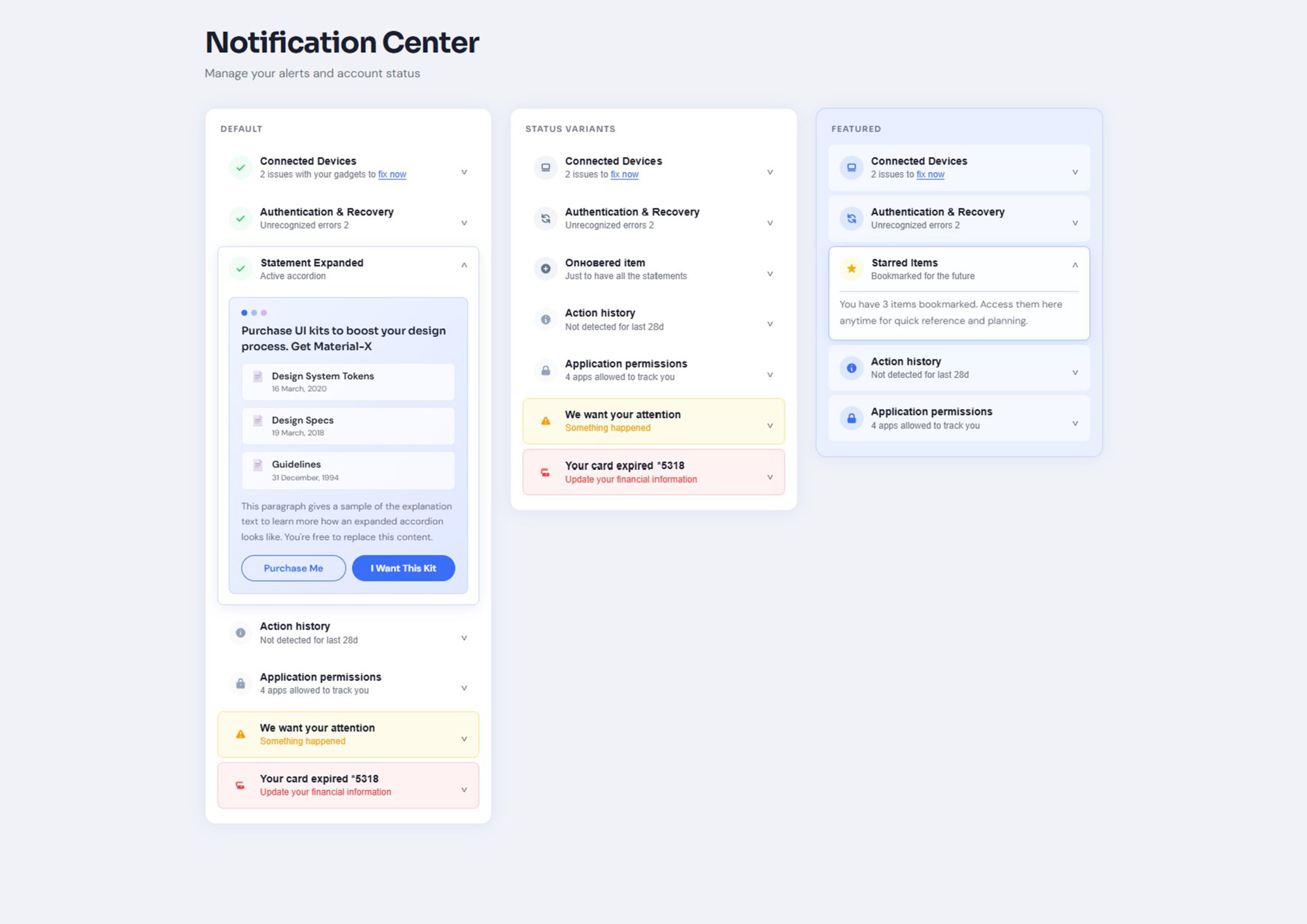 Responsive Accordion UI Design with HTML CSS JavaScript | Notification Center UI Free Download